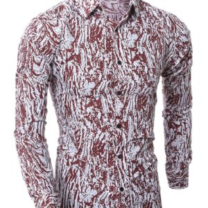 Ericdress Vogue Unique Print Slim Men's Shirt