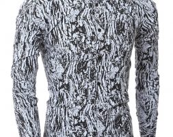 Ericdress Vogue Unique Print Slim Men’s Shirt