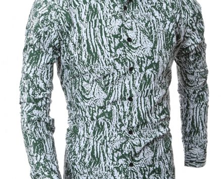 Ericdress Vogue Unique Print Slim Men’s Shirt