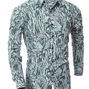 Ericdress Vogue Unique Print Slim Men's Shirt