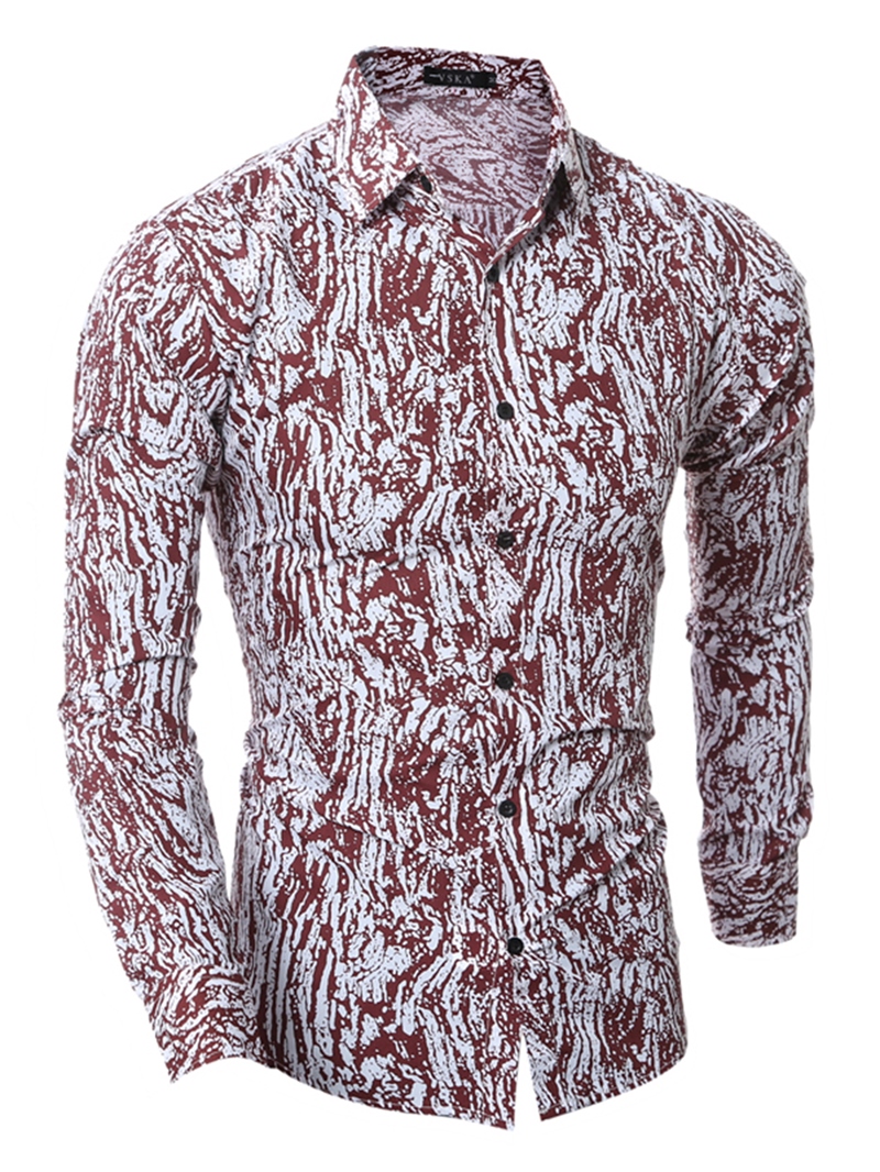 Ericdress Vogue Unique Print Slim Men's Shirt