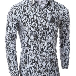 Ericdress Vogue Unique Print Slim Men's Shirt