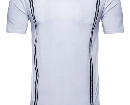 Ericdress Zipper Round Neck Plain Slim Mens T-shirt