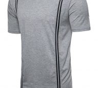 Ericdress Zipper Round Neck Plain Slim Mens T-shirt