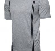 Ericdress Zipper Round Neck Plain Slim Mens T-shirt