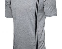 Ericdress Zipper Round Neck Plain Slim Mens T-shirt