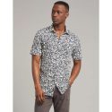 Faherty Men’s Knit Seasons SS Shirt – Large – Navy Avallinas Print