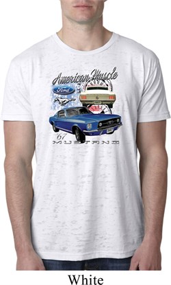 Ford American Muscle 1967 Mustang Mens Burnout Shirt