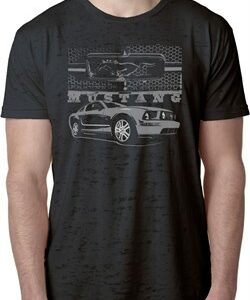 Ford Mustang with Grill Mens Burnout Shirt