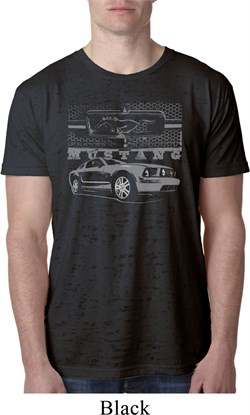 Ford Mustang with Grill Mens Burnout Shirt