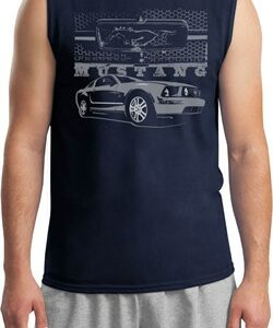 Ford Mustang with Grill Mens Muscle Shirt