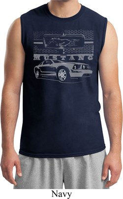 Ford Mustang with Grill Mens Muscle Shirt