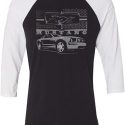 Ford Mustang with Grill Mens Raglan Shirt