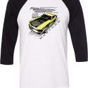 Ford Vintage Yellow Mustang Boss Mens Raglan Shirt