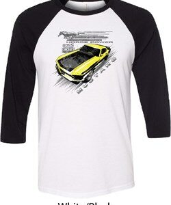 Ford Vintage Yellow Mustang Boss Mens Raglan Shirt