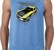 Ford Vintage Yellow Mustang Boss Mens Sleeveless Shirt