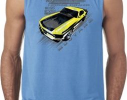 Ford Vintage Yellow Mustang Boss Mens Sleeveless Shirt