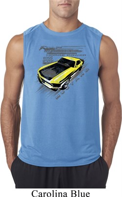 Ford Vintage Yellow Mustang Boss Mens Sleeveless Shirt