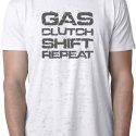 Gas Clutch Shift Repeat Grey Print Mens Burnout Shirt