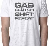 Gas Clutch Shift Repeat Grey Print Mens Burnout Shirt