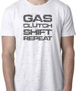 Gas Clutch Shift Repeat Grey Print Mens Burnout Shirt