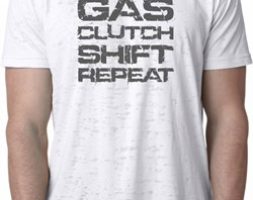 Gas Clutch Shift Repeat Grey Print Mens Burnout Shirt