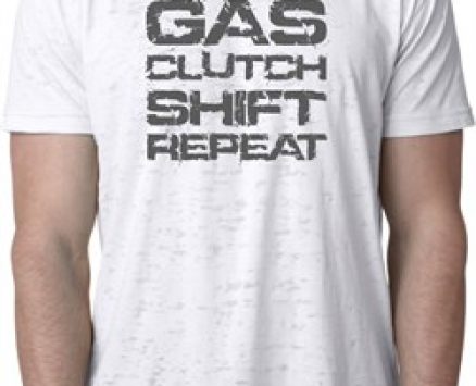 Gas Clutch Shift Repeat Grey Print Mens Burnout Shirt