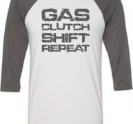 Gas Clutch Shift Repeat Grey Print Mens Raglan Shirt