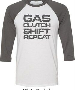 Gas Clutch Shift Repeat Grey Print Mens Raglan Shirt