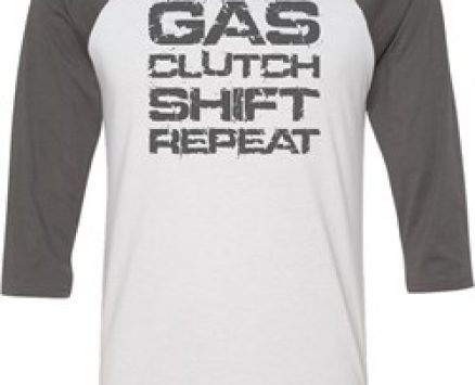 Gas Clutch Shift Repeat Grey Print Mens Raglan Shirt