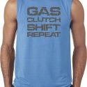 Gas Clutch Shift Repeat Grey Print Mens Sleeveless Shirt