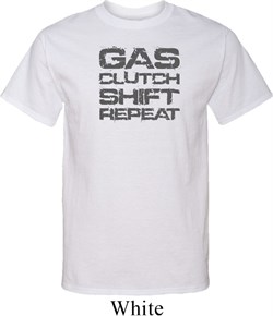 Gas Clutch Shift Repeat Grey Print Mens Tall Shirt