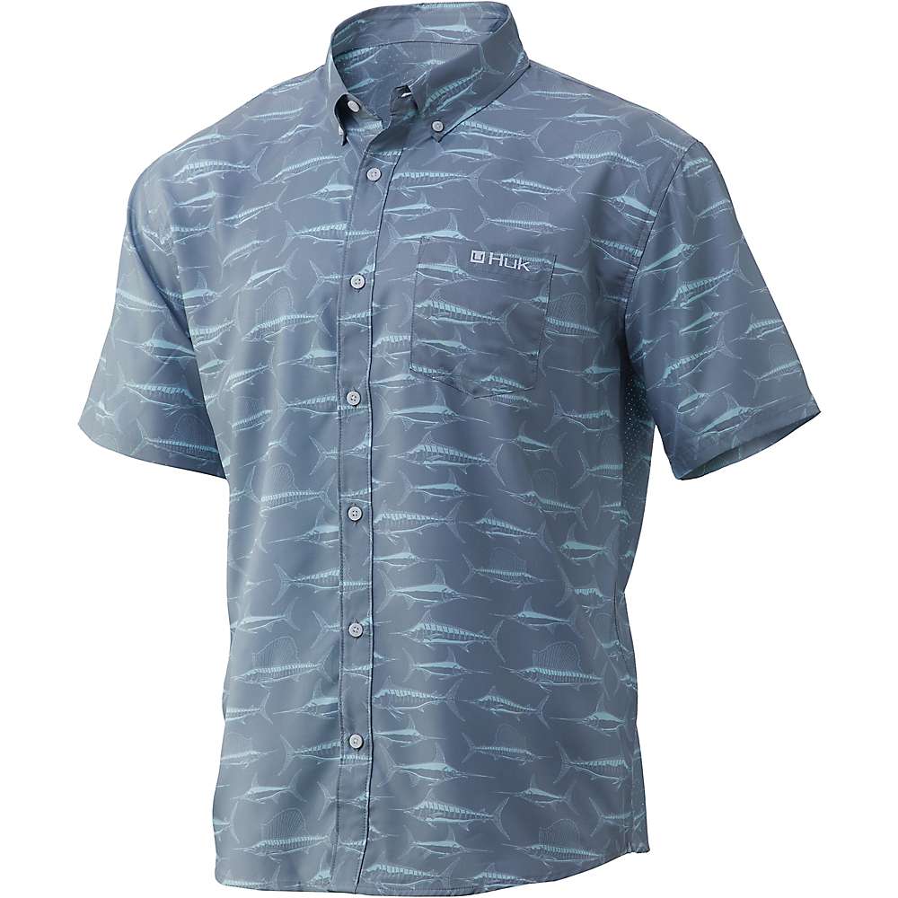 Huk Men's Billfish Teaser Shirt - Medium - Silver Blue