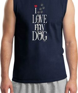 I Love My Dog Mens Muscle Shirt