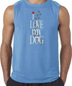 I Love My Dog Mens Sleeveless Shirt