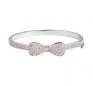 Junior Jewels Kids’ Cubic Zirconia Bangle Bracelet, Girl’s, White