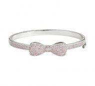 Junior Jewels Kids’ Cubic Zirconia Bangle Bracelet, Girl’s, White