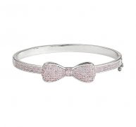 Junior Jewels Kids’ Cubic Zirconia Bangle Bracelet, Girl’s, White