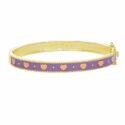 Kids’ Junior Jewels 14k Gold Plated Enamel Hearts Bangle Bracelet, Girl’s, Purple