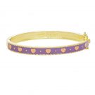 Kids’ Junior Jewels 14k Gold Plated Enamel Hearts Bangle Bracelet, Girl’s, Purple