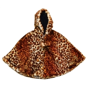 Little Girls Brown Leopard Faux Poncho 1T-6 - 1T-2T