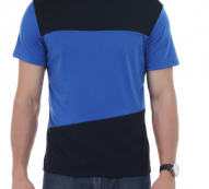 Men T-Shirt Simple splicing Tee Tops grey XXL