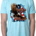 Mens Biker Shirt American By Birth Burnout Tee T-Shirt