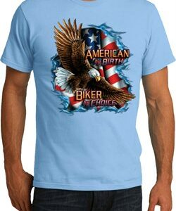 Mens Biker Shirt American By Birth Organic Tee T-Shirt