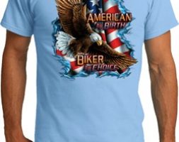 Mens Biker Shirt American By Birth Organic Tee T-Shirt