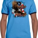 Mens Biker Shirt American By Birth Ringer Tee T-Shirt