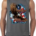 Mens Biker Shirt American By Birth Sleeveless Tee T-Shirt