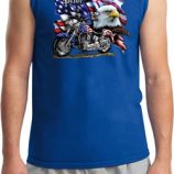 Mens Biker Shirt American Pride Motorcycle Muscle Tee T-Shirt