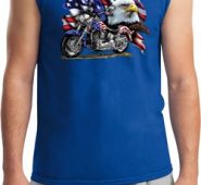 Mens Biker Shirt American Pride Motorcycle Muscle Tee T-Shirt