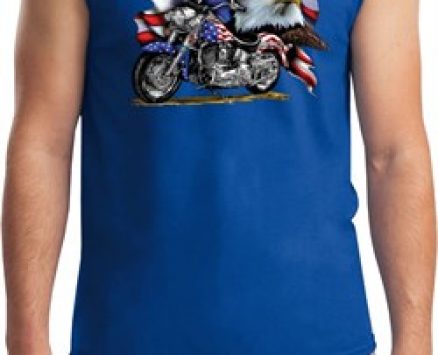 Mens Biker Shirt American Pride Motorcycle Muscle Tee T-Shirt